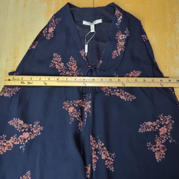 DEREK LAM 10 CROSBY Top Womens Sz 8 blue Floral sleeveless summer Bohemian - Picture 5 of 12